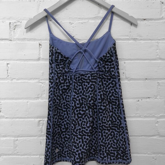 LULULEMON Dancing Warrior Tank Ace Spot Lullaby Black / Lullaby Sz 4 - Picture 4 of 5